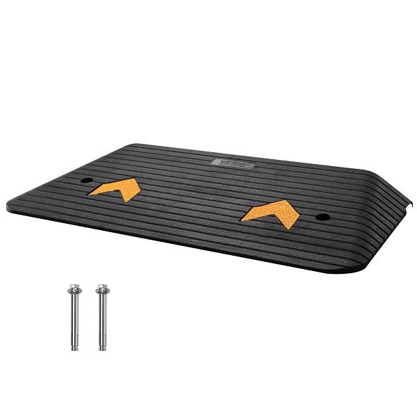 VEVOR Upgraded Rubber Threshold Ramp, 3" Rise Door Ramp with 1 Channel, XBLYPDGB1355XZ76IV0
