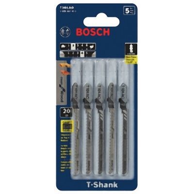 Bosch 5 pieces 3-1/4 Inches 20 TPI Clean for Wood T-Shank Jig Saw Blades, 2608667813