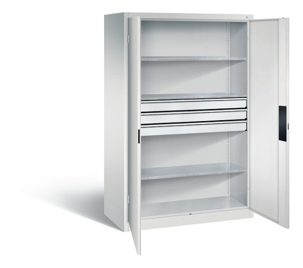 CP Furniture Large capacity tool cabinet for heavy loads, Shelves 2 above, 1 below, H 1950 x W 1200 x D 600 mm, 8932-5230