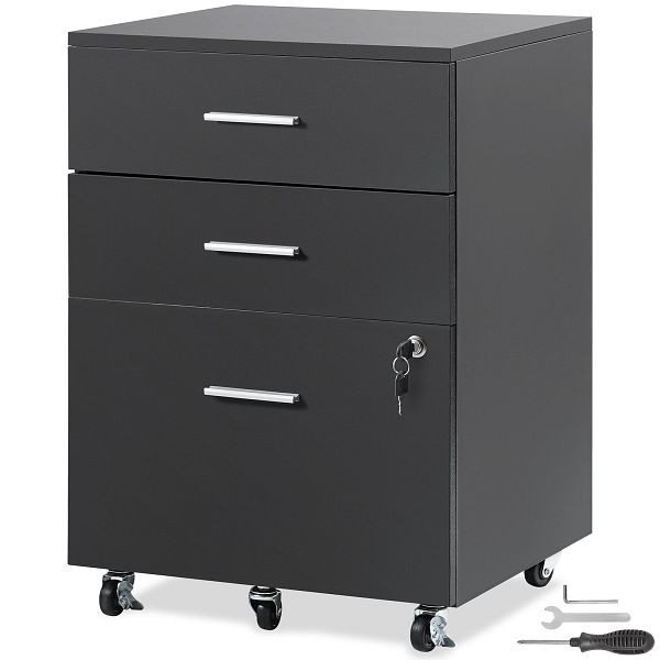 VEVOR File Cabinet, 3-Drawer Wood Filing Cabinet, MZWJJ16INCH36T2INV0