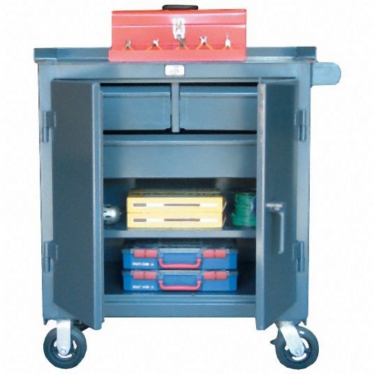 Strong Hold Gray Industrial Premium Rolling Cabinet, 44 in H X 36 in W X 24 in D, Number of Drawers: 3, 3-TC-241-2/5-1DB