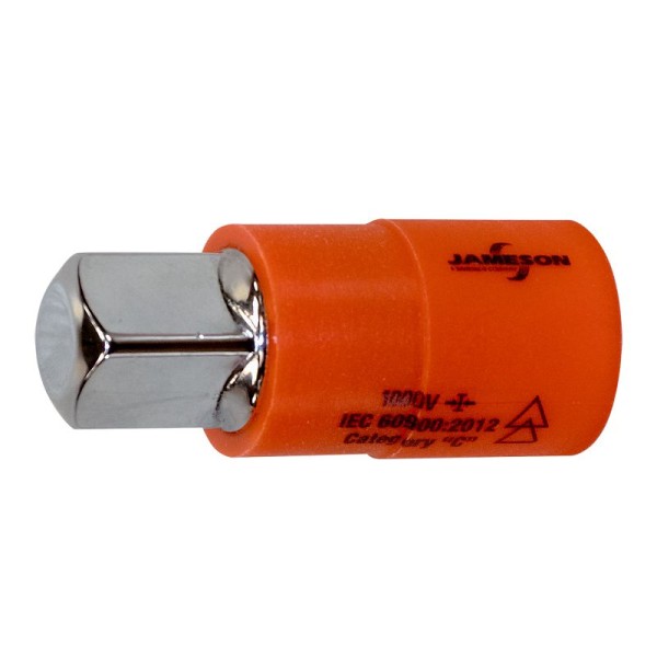 Jameson 1000V Insulated Socket Adapter, 1/2" Drive x 3/8", JT-SK-04401