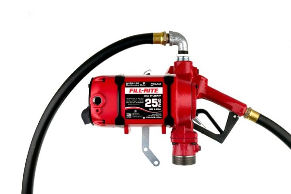 Fill-Rite 115V AC 25 GPM Continuous Duty Fuel Transfer Pump with Unleaded Auto Nozzle, NX25-120NB-AG