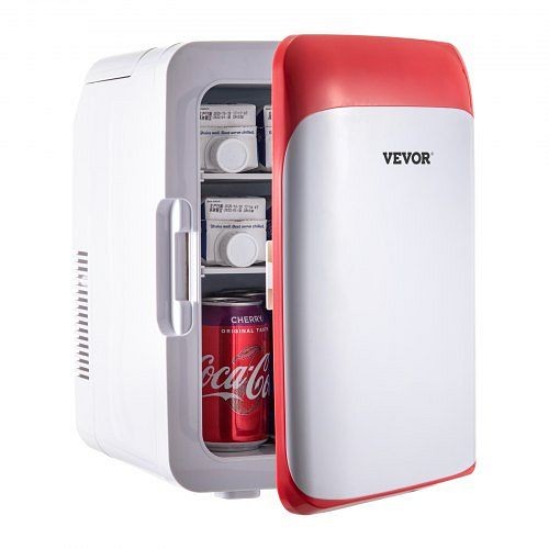VEVOR Mini Fridge, 10 Liter Portable Cooler Warmer, AC/DC Skincare Fridge, Lightweight Beauty Fridge, Red, MNBX10LRS00000001V1
