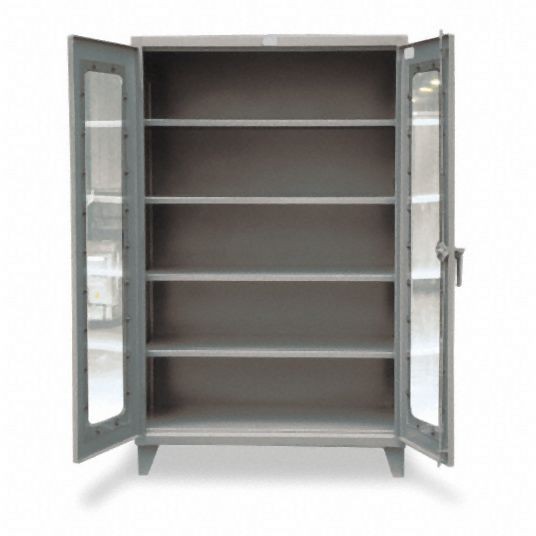 Strong Hold Heavy Duty Storage Cabinet, Dark Gray, 78 in H X 48 in W X 24 in D, Assembled, 4 Cabinet Shelves, 46-LD-244
