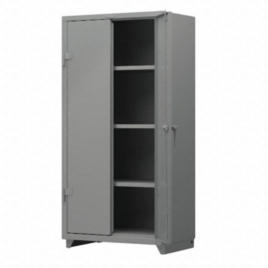 Strong Hold Heavy Duty Storage Cabinet, Grey, 75 in H X 36 in W X 24 in D, Assembled, 36-243-L