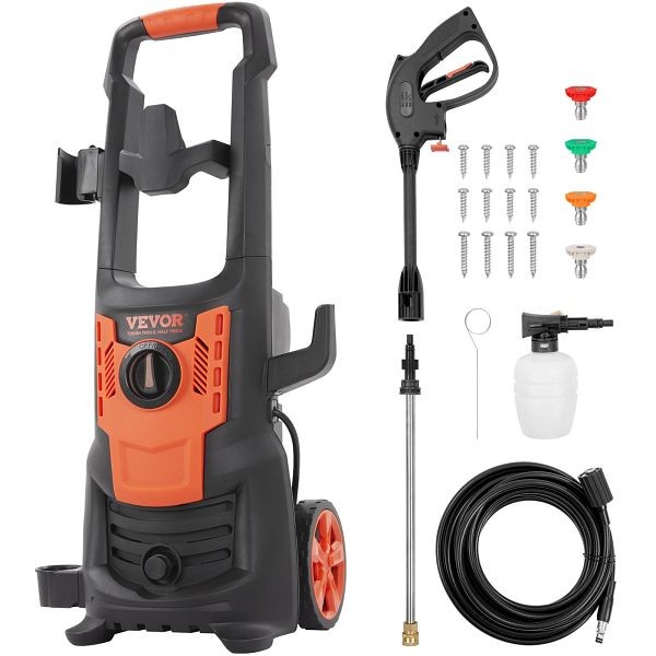 VEVOR Electric Pressure Washer, 2150 PSI, Max. 1.8 GPM, 1800W Power Washer with 26 ft Hose, D2150PSI18GPM1EMNV1