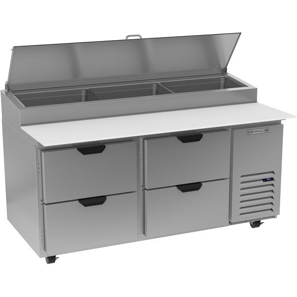 Beverage-Air Deli/Pizza Prep Table with Four Drawers, Exterior Dimensions: WxDxH: 67" X 37" X 53 1/8", DPD67HC-4