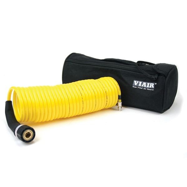 VIAIR 30 Ft. Extension Coil Hose (Closed-ended 1/4" Quick Coupler & Stud), Carry Bag, 00030