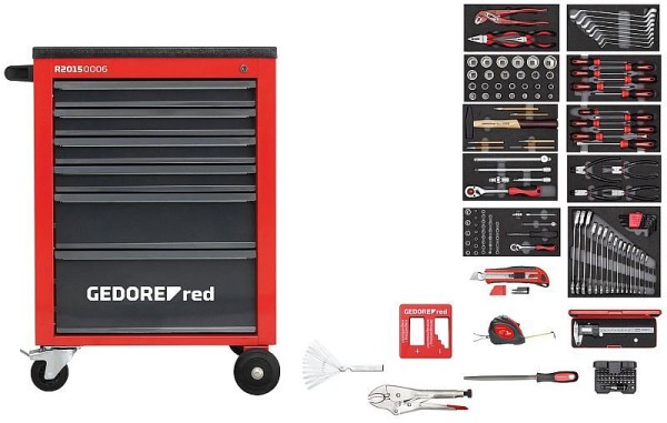 GEDORE red R21560002 Tool set in workshop trolley MECHANIC 166 pieces, 3301668