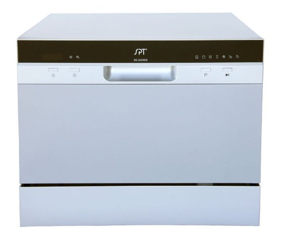 Sunpentown Countertop Dishwasher with Delay Start in Silver, SD-2224DS