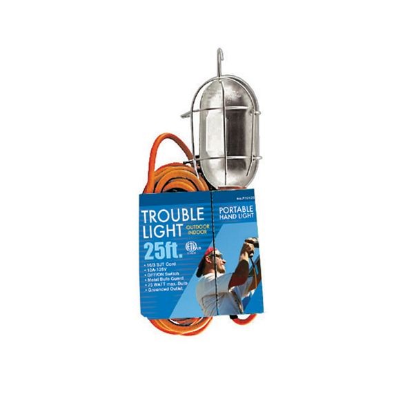 Jones Stephens 16/3 25 ft. Trouble Light with Metal Cage, E25021