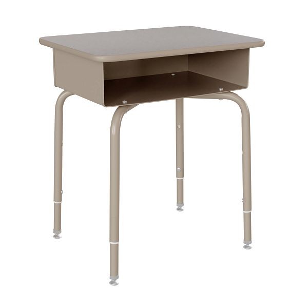 Flash Furniture Billie Student Desk with Open Front Metal Book Box, Gray Granite/Silver, FD-DESK-GY-GY-GG