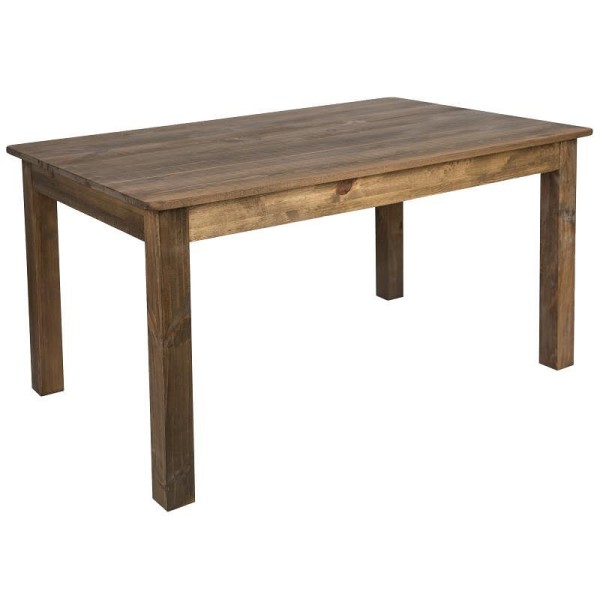 Flash Furniture HERCULES 60" x 38" Rectangular Antique Rustic Solid Pine Farm Dining Table, XA-F-60X38-GG