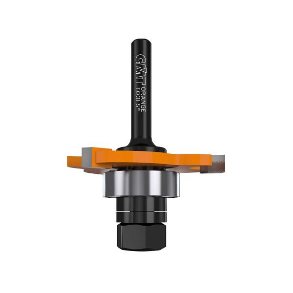 CMT Orange Tools 3-WING Slot Cutter with Bearing and Arbor, 1/16'' Cutting Length, 1/4'' Shank, 822.316.11A