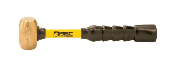 ABC Hammers 1.5 lb. Brass Hammer with 10" Fiberglass Handle, ABC1.5BFB