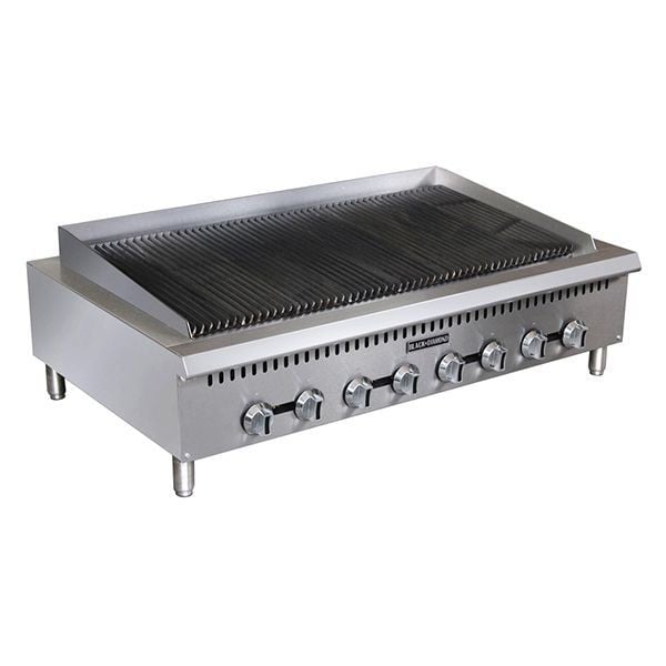 Black Diamond Heavy Duty Gas Charbroiler 48". Unit comes standard with 4-5" adjustable legs, BDCTC-48