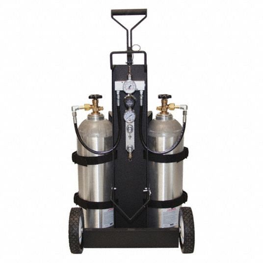 Air Systems International Air Cylinder Cart, For Cylinder Type 4500 psi High Pressure Cylinders, 2 Cylinder Capacity, MP-2HCYL