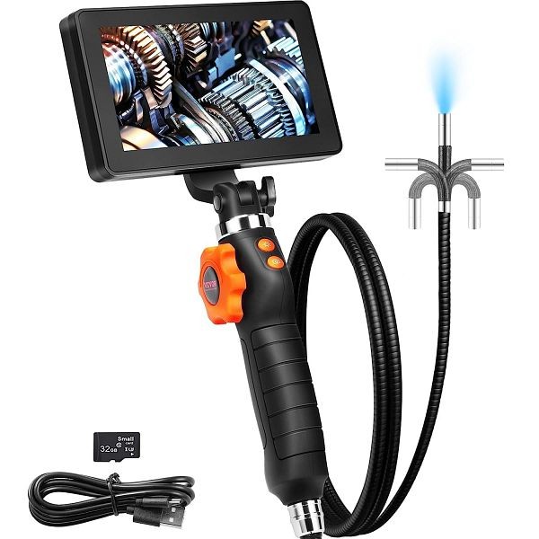 VEVOR Articulating Borescope Camera with Light, Two-Way Articulated Endoscope Inspection Camera with 6.4mm Tiny Lens, QXNKJ24352800VCKBV0