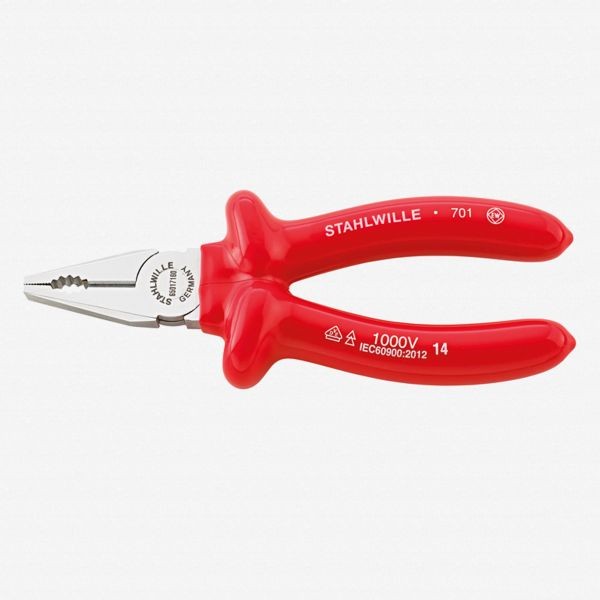 Stahlwille 6501 VDE combination pliers, 160 mm - Dip-coated, ST65017160