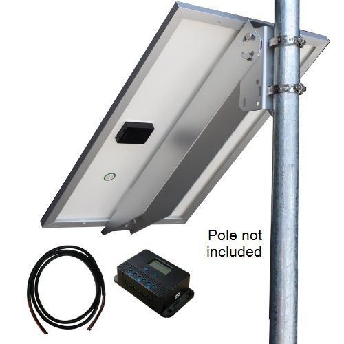 Tycon Systems Solar Kit 35W-Solar Panel, Pole/Wall Mount, Outdoor 12AWG Cable, 12V PWM Charge Controller, TPSK12-35W