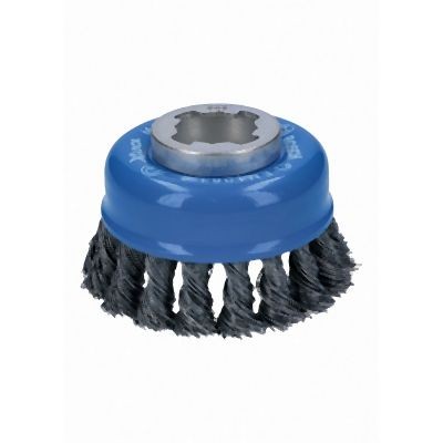 Bosch 3 Inches Wheel Dia. X-LOCK Arbor Carbon Steel Knotted Wire Single Row Cup Brush, 2610053327