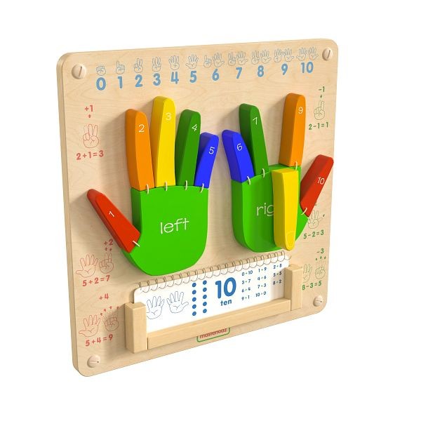 Flash Furniture Bright Beginnings Commercial Grade STEAM Wall Activity Board with Natural Finish and Multicolor Accents, Counting, MK-ME09524-GG