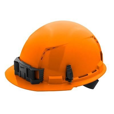 Milwaukee Orange Front Brim Vented Hard Hat with 4Pt Ratcheting Suspension - Type 1, Class C, 48-73-1212