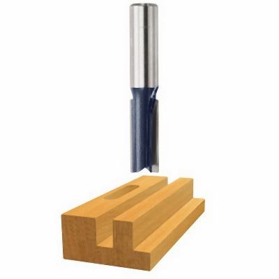 Bosch 1/2 Inches x 2 Inches Carbide-Tipped Double-Flute Straight Router Bit, 2610037573