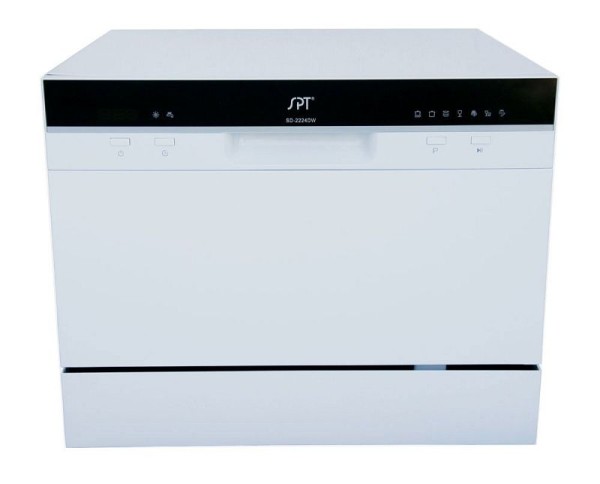 Sunpentown Countertop Dishwasher with Delay Start in White, SD-2224DW