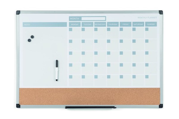 MasterVision 3-in-1 Dry-Erase Calendar Planner Board, Size: 24" X 36", MB0707186P
