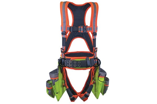 Super Anchor Safety Deluxe Full Body Harness with All-Pakka Tool Bag Combo - ANSI Class 1 Medium, 6161-M
