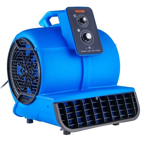 VEVOR Floor Blower, 1/2 HP, 2600 CFM Air Mover for Drying and Cooling, Portable Carpet Dryer Fan with 4 Blowing Angles & Time Function, FXZXDMGFJ1800S8XLV1