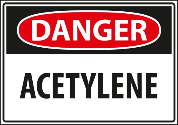 Marahrens Sign Danger - acetylene, rigid plastic, Size: 10 x 7 inch, CH0007.010.21
