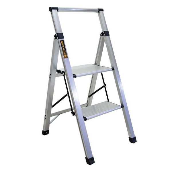 Metaltech 2-steps ultra-flat aluminum step stool, E-SLA2YW