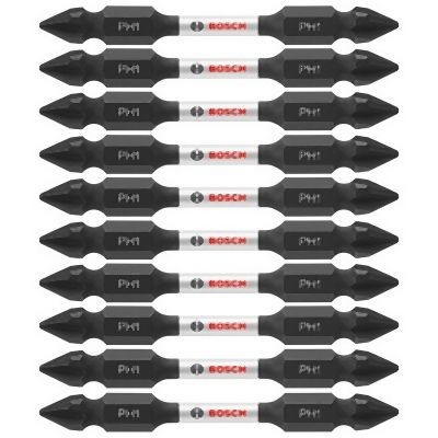 Bosch 10 pieces Impact Tough™ 2.5 Inches Phillips® #1 Double-Ended Bits (Bulk Pack), 2610040992