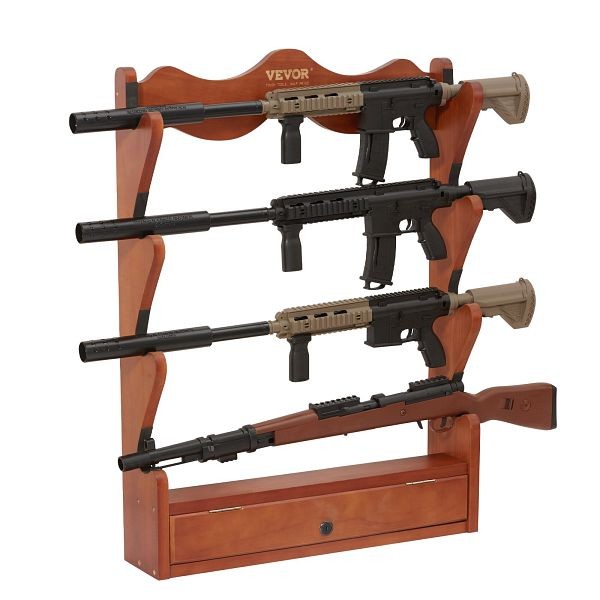 VEVOR Gun Rack, Wood Gun Rack Wall Mount, 33.1"x24"x5.5", CLQJMC000000Q17WRV0