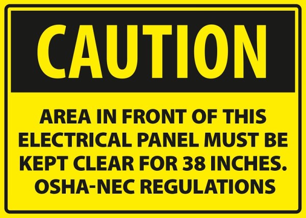 Marahrens Sign Caution, area in front of this electrical panel must be kept clear for 3es, rigid plastic, 10x7 inch, EL0005.010.21