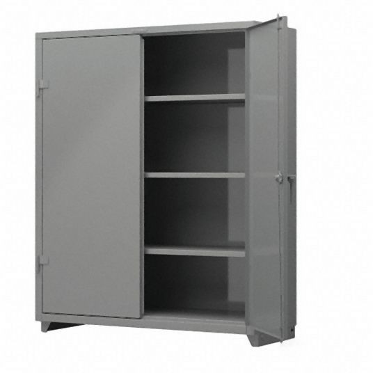 Strong Hold Heavy Duty Storage Cabinet, Grey, 75 in H X 60 in W X 24 in D, Assembled, 56-243-L