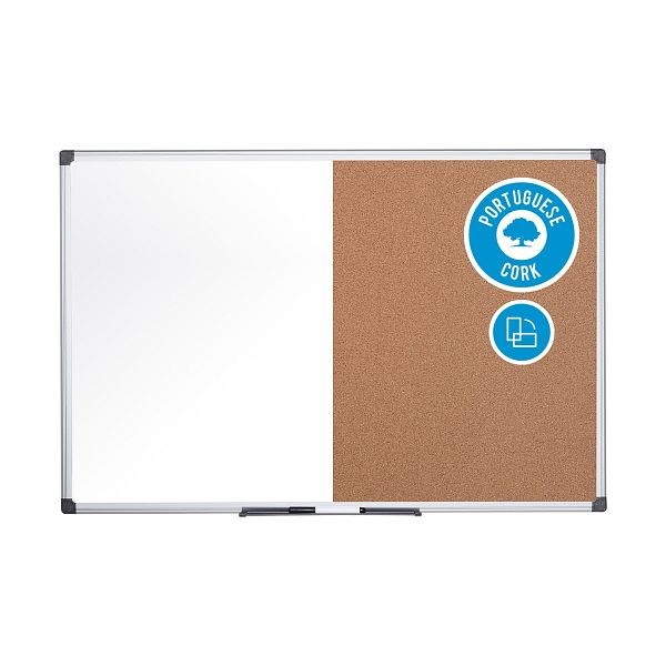 MasterVision Melamine Dry-Erase and Cork Combo Board, Size: 36" X 48", XA0502170