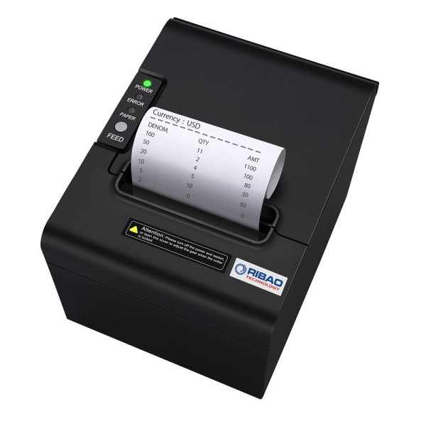 Ribao Thermal POS Printer Receipt Printer, 80mm Printing Paper Size, RB-80-RP