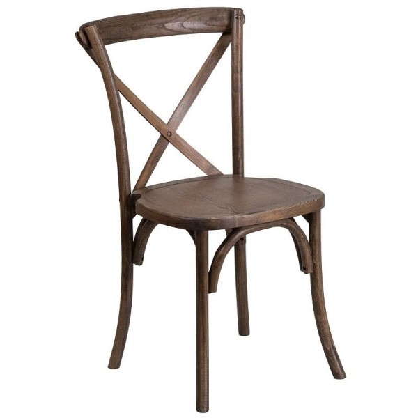 Flash Furniture HERCULES Series Stackable Early American Wood Cross Back Chair, XU-X-EA-GG