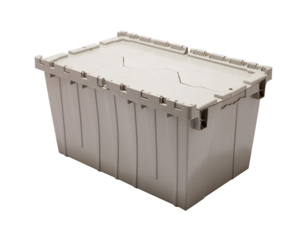 Reusable Transport Packaging Handheld Attached Lid Containers, 28 x 20 x 15, DCNA02-282015-GY