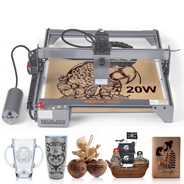 VEVOR Laser Engraver with Eye Protection, 20W Output Laser Engraving Machine, 15.7" x 15.7" Large Working Area, KZXS20W4140CMIJ6LV1