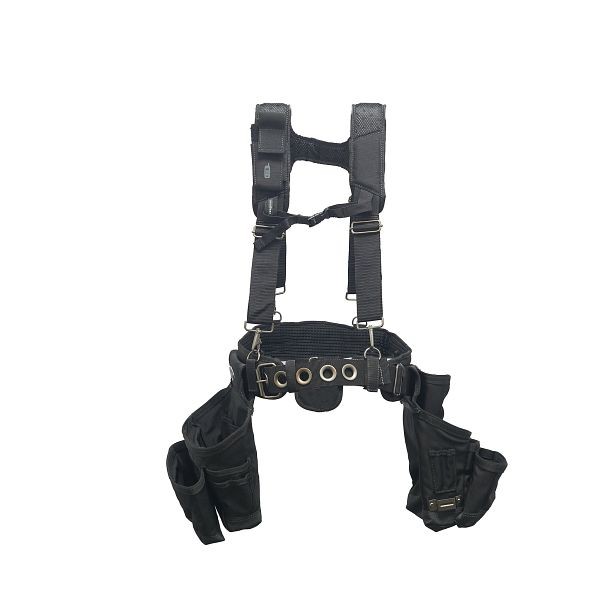 Bucket Boss Ballistic 2 Tool Bag Tool Belt with Suspenders in Black, Quantity: 3 cases, 57100