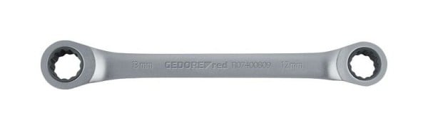 GEDORE red R07400809 Double ring ratchet spanner, Width across flats 0,313 x0,352 Inch, Width across flats 2 0,35433 Inch, 3300891