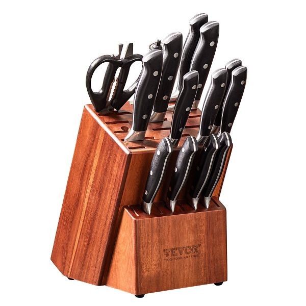 VEVOR Knife Storage Block 25 Slots, Acacia Wood Universal Knife Holders Without Knives, DLKDJZ2500000VZHLV0