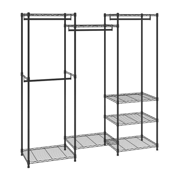 VEVOR Heavy Duty Clothes Rack, Rolling Clothing Garment Rack with 4 Hang Rods & 8 Storage Tiers, FZKCYJ6878348I8KKV0