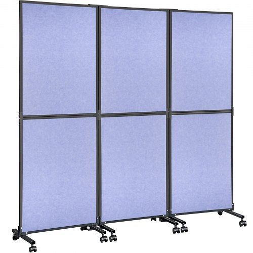 VEVOR Acoustic Room Divider 72" x 66" Office Partition Panel 3 Pack Office Divider Wall Steel Blue Office Dividers, LDSGYPF7266SPGLS1V0