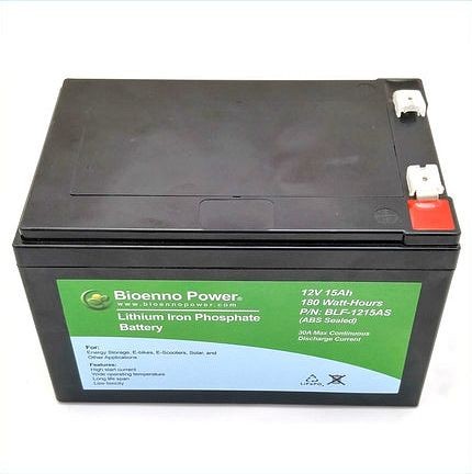 Bioenno Power 12V, 15Ah LFP Battery (ABS) (battery only), BLF-1215AS